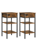 VASAGLE 2er-Set: Nachttisch Barnet in Vintagebraun-Schwarz - (B)35 x (H)70 x (T)35 cm