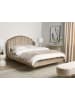 Beliani Doppelbett AMBILLOU in Beige/Gold - (W) 157 x (H) 126 x (L) 214 cm