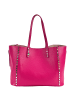 Florence Florence Schultertasche, Tote Bag Leder fuchsia, pink ca. 40cm