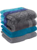 Erwin Müller Jacquard Handtuch-Set 4er-Pack in türkis/anthrazit