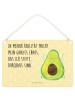 Mr. & Mrs. Panda Türschild Avocado Glücklich mit Spruch in Gelb Pastell