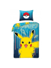 Pokémon Pokémon Bettwäsche Set aus Baumwolle Bettdeckenbezug 140 × 200 cm in Blau