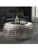 FineBuy Couchtisch in Silber / Marmor / 66x66x32