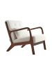 Home Nature Wohnkonzept Lounge-Sessel aus Teddyplüsch mit Kissen in Weiß & Rotbraun 75x65x74 cm