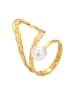 faina Women Adjustable Ring With Pearl in Gold