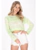 IZIA Women Sweater in light green multicolor