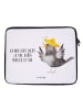 Mr. & Mrs. Panda Notebook Tasche Rabe Sombrero mit Spruch in Weiß