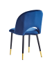 Beliani 2er-Set Esszimmerstuhl MAGALIA in Blau/Schwarz/Gold