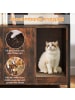 COSTWAY Katzenschrank mit Bücherregal in Braun