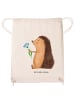Mr. & Mrs. Panda Jutebeutel Igel Blumen ohne Spruch in Creme