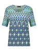 GOLDNER Kurzgröße:  Shirt in blau / hellgrün / weiß / gemustert