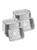 relaxdays 100 x Aluschalen in Silber - (B)18,5 x (H)4,5 x (T)13 cm