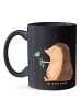 Mr. & Mrs. Panda Tasse Igel Blumen ohne Spruch in Schwarz