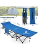 COSTWAY Campingbett mit Seitentasche in Blau