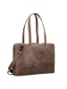 Plevier Pure Schultertasche Leder 43 cm Laptopfach in taupe