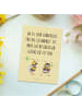 Mr. & Mrs. Panda Ansichtskarte Hummeln Kleeblatt mit Spruch in Gelb Pastell