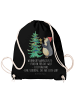 Mr. & Mrs. Panda Jutebeutel Pinguin Weihnachtsbaum mit Spruch in Schwarz