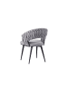 COFI 1453 Wave Esszimmerstuhl im 2er Set Moderner Stuhl mit geflochtenem Design in Grau