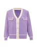 carato Damen Strickjacke in Lavendel Wollweiss