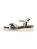 Divine Factory Sandalen mit Keilabsatz und Riemchen Blau