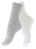 Yenita® Kuschelsocken 4 Paar in grau-weiss