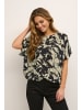 Kaffe Kurzarm-Bluse KAlokia Relaxed fit in Sand/Black Flower