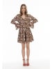 faina Damen Kleid  - Zebraprint in Braun Weiss