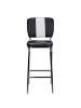 KADIMA DESIGN American Retro Barstuhl: Kunstleder, Chromfuß, 110 kg Belastbarkeit in Schwarz