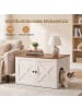 Feandrea Katzenhaus Hains in Braun-Weiß mit Maserung - (B)53 x (H)50 x (T)80 cm