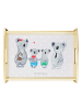 Mr. & Mrs. Panda Holztablett Koala Familie zwei ohne Spruch in Grau Pastell