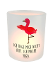 Mr. & Mrs. Panda Outdoor Windlicht Flamingo Yoga mit Spruch in Transparent
