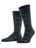 Burlington Buffalo Check Socke in Marine