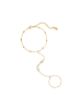 Steel_Art Hand Chain Damen mit Stein Maite silberfarben poliert in goldfarben