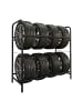 relaxdays Reifenregal in Schwarz - (B)106 x (H)106 x (T)46 cm