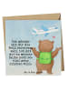 Mr. & Mrs. Panda Deluxe Karte Bär Flugzeug Design mit Spruch in Weiß