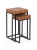 KADIMA DESIGN Satztisch 2er-Set | Sheesham/Metall, Massivholz