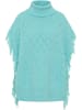 IZIA Damen Strick Poncho in Türkis
