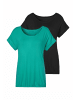 Vivance by Lascana Kurzarmshirt in grün, schwarz