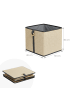 relaxdays 4 x Aufbewahrungskorb in Natur/ Schwarz - (B)30 x (H)30 x (T)30 cm