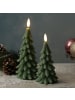 MARELIDA LED Kerze Tannenbaum Weihnachtsbaum Echtwachs H: 16cm in grün