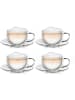 Creano 4er-Set Thermo-Tasse "Tee-/Latte Macchiato Cappuccino"  - 250ml Glas