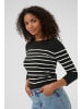 Kaffe Strickpullover KAlizza Tight fit in Black w. Chalk Stripe