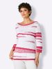 creation L 3/4 Arm-Pullover in weiß-pink-gemustert