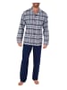 NORMANN Pyjama Schlafanzug langarm zum durchknöpfen - 37538 in marine