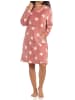 NORMANN Nachthemd Sterne weichem Coral Fleece - 51214 in rosa
