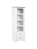 Beliani Vitrine PIMBA in Weiß/Braun - (W) 60 x (H) 180 x (L) 40 cm