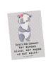 Mr. & Mrs. Panda Postkarte Sekretärin Geheimnisträgerin mit Spruch in Grau Pastell
