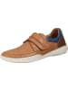 manitu Klettverschluss-Schuhe, Slipper in cognac