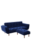 Playboy Ottoman "SCARLETT" in Blue Lagoon -  (B)88 x (H)43.5 x (T)57cm