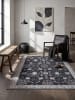 KADIMA DESIGN Kurzflor-Teppich waschbar VERNANTE Palmetten Flur in Schwarz-Creme-Grau